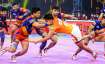 A moment from Puneri Paltan vs UP Yoddha match in PKL 2021-22. 