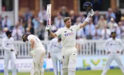 England skipper Joe Root celebrates his ton