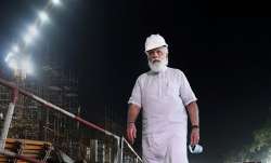 PM Modi during a surprise visit to the construction site of