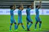 Indian team players along with their captain Sunil Chhetri