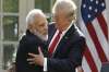 US President and PM Modi in the Rose Garden of the White