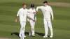 Ben Stokes of England celebrates with Dom Bess and Zak