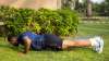 Shreyas Gopal doing push-ups during a light workout session