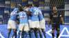 Napoli's players celebrate Piotr Zielinski's goal during