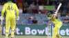 Australia's Glenn Maxwell, right, is bowled by India's