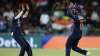 India's Sanju Samson, right celebrates with teammate