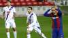 Barcelona's Martin Braithwaite reacts after missing to