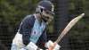 India's Ravindra Jadeja bats in the nets during training at