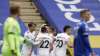Leeds United's Stuart Dallas celebrates with teammates
