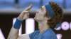 Russia's Andrey Rublev celebrates after defeating Spain's