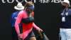 United States' Serena Williams carries her bags as she