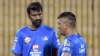 Chennai Super Kings bowling coach L Balaji and skipper MS Dhoni