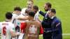 Gareth Southgate, Head Coach of England speaks with his