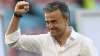 Spain's manager Luis Enrique celebrates at the end of the