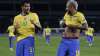 Brazil's Lucas Paqueta, left, celebrates with teammate