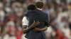 England's manager Gareth Southgate embraces Bukayo Saka