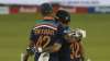 India's Ishan Kishan, right, celebrates scoring a half