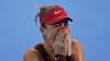 Belinda Bencic, of Switzerland, becomes emotional after