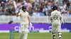 Jonny Bairstow of England celebrates with Joe Root after