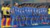 India junior hockey players stand for the national anthem during the FIH Men's Junior World Cup in B