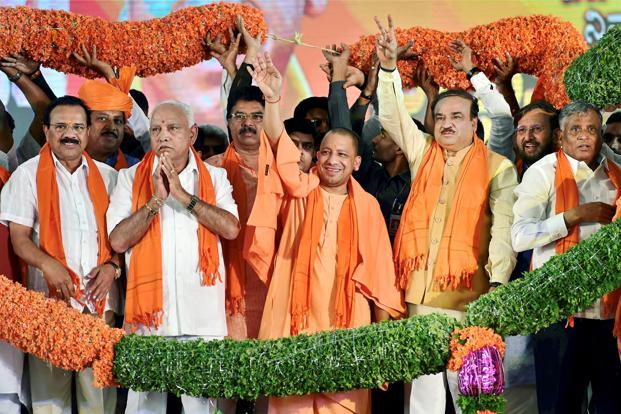 File photo of Yogi Adityanath during Karanataka polls